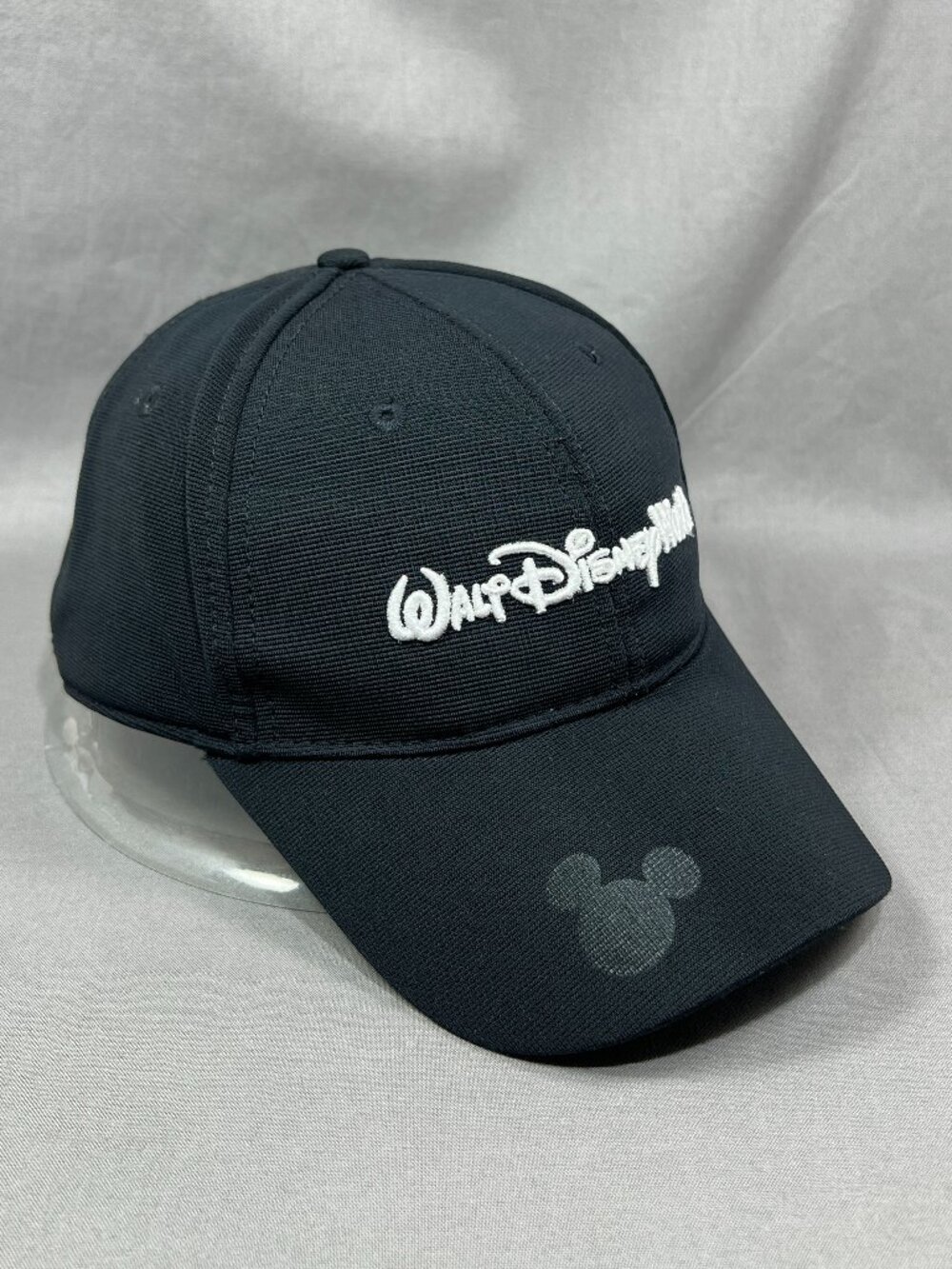 Walt Disney World 1971 Script Mickey Mouse Icon Hat Stretch Flex Adult Black Cap